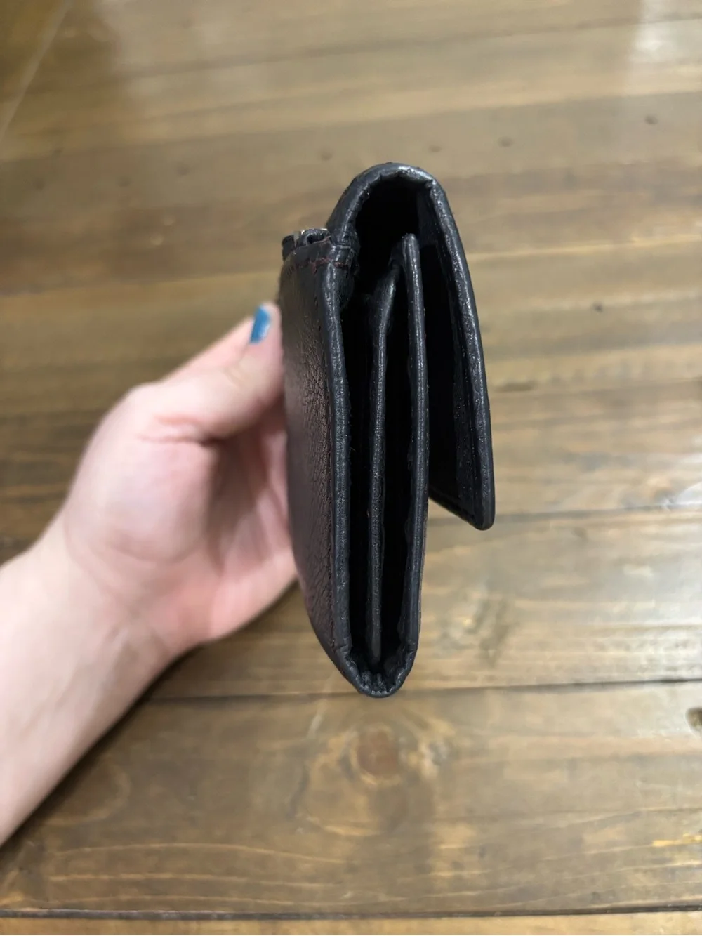 Fossil Marlow Black Leather Trifold Wallet